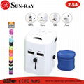 European Australia, UK, USA USB World Travel Adapter, 5V 2.5A Output World Trave 3