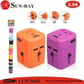 European Australia, UK, USA USB World Travel Adapter, 5V 2.5A Output World Trave