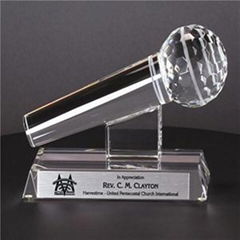 Crystal Microphone Trophy