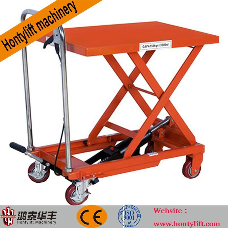 CE china supplier offers 500kg cheap manual foldable hand scissor lift table tro 4