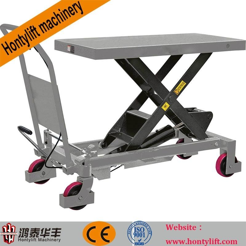 CE china supplier offers 1000kg cheap scissor lift trolley hydraulic weight lift