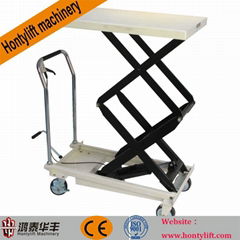 CE china supplier offers 1000kg cheap manual trolley hydraulic hand lift