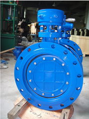 BS EN593 Resilient Seated flanged Double Eccentric Butterfly Valve with gearbox 