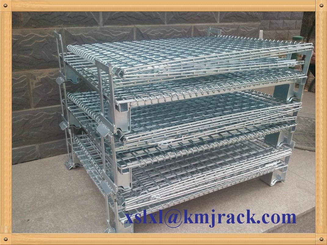 China Stacking Metal Wire Mesh Cage Container 5