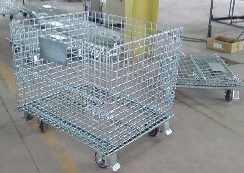 Steel Q235 Foldable Welded Wire Mesh Roll Container