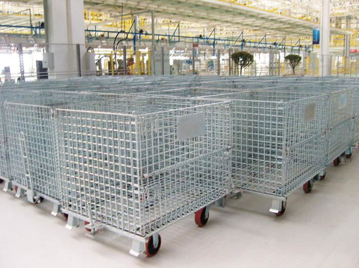 Steel Q235 Foldable Welded Wire Mesh Roll Container 5