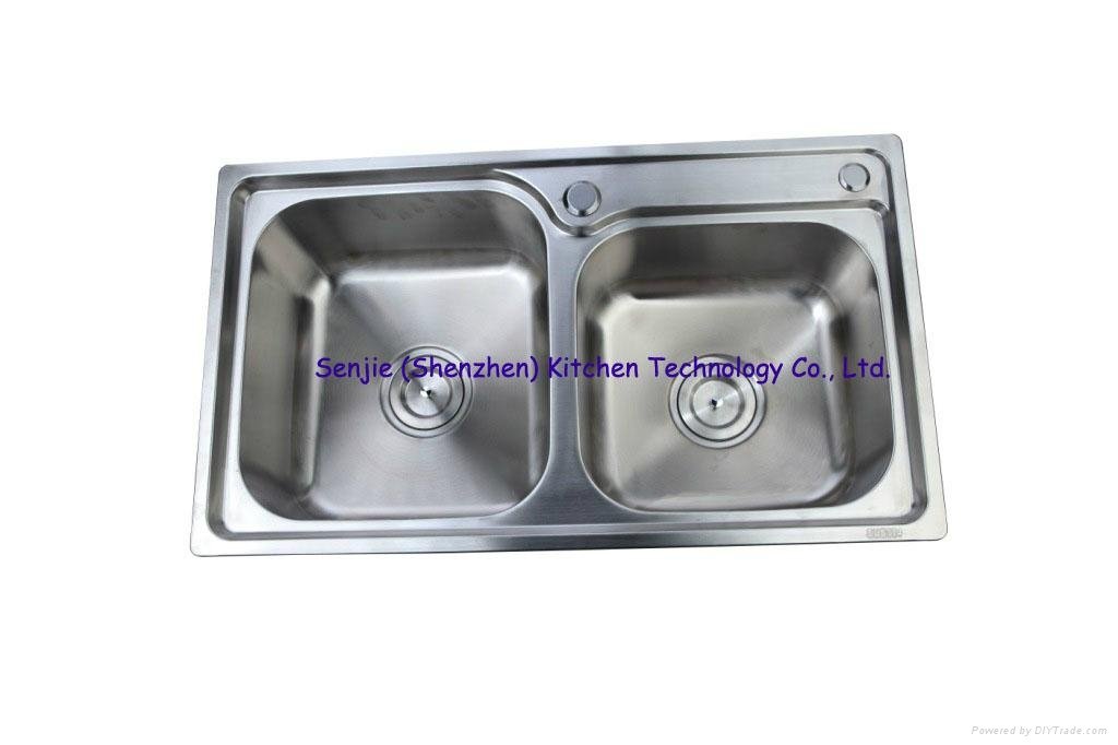 stretch of 304 stainless steel double basin/sink 3
