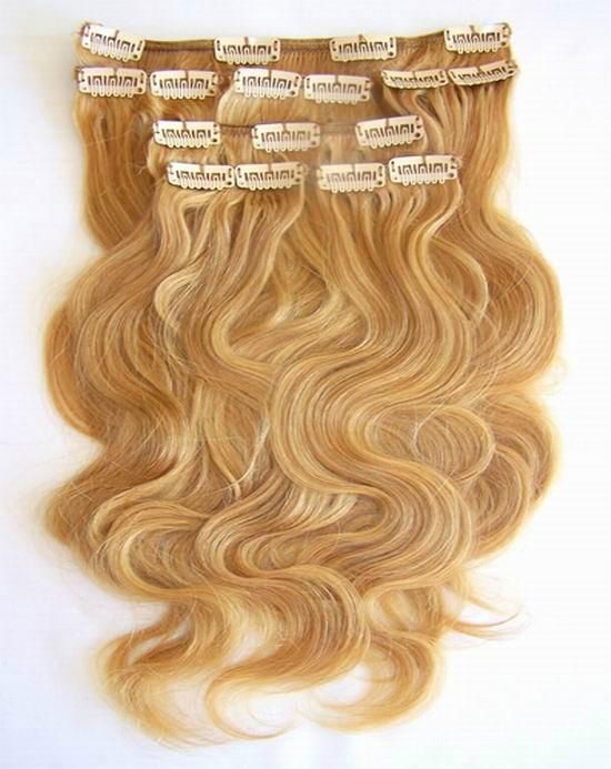 100% Brazilian Remy Human Hair Clips Hair Extension Natural Hair 3