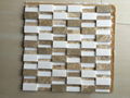 Popular design Polished emperador light and Yugoslavia white Mosaic Tile