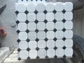 Black and white marble mosaic floor tiles 1