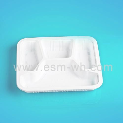 Hot sell 4 compartment disposable plastic PP lunch box catering tray take-away b