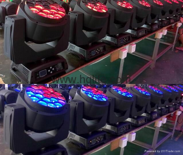 19 PCS rgbw LED bee eye ZOOM moving head light 2