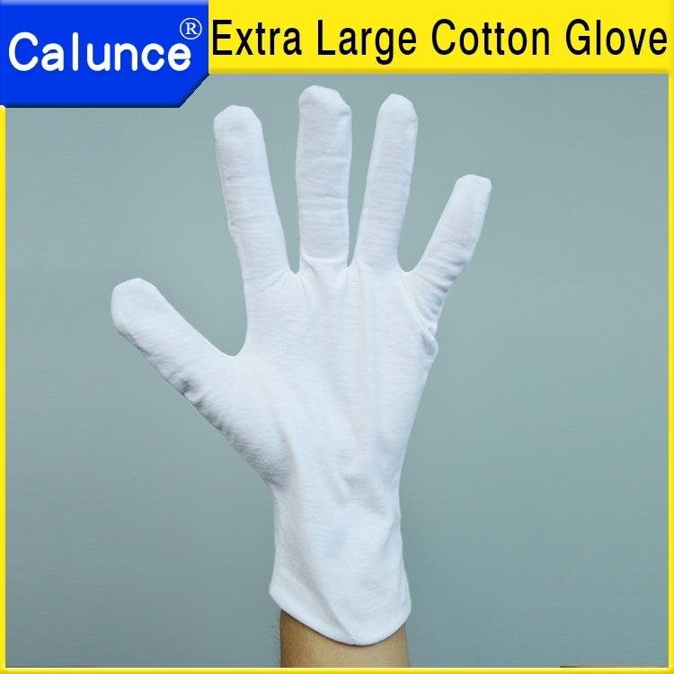 Hot Sale Extra large 130gsm fabric White cotton work gloves 
