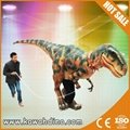 2015 hot selling realistic animatronic walking dinosaur costume 