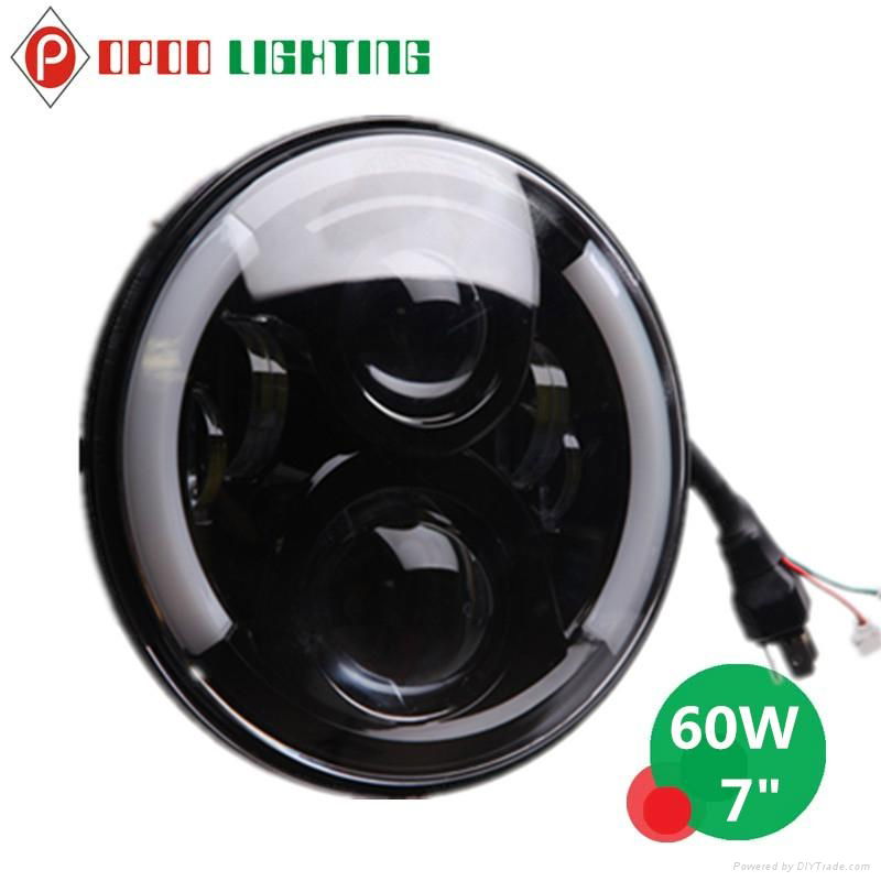 New Auto Accessories Round 7" 60W Hi/Low Jeep Headlight 2