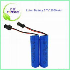 Good performance 3.7v 2000mAh 18650 li-ion battery with UL certify