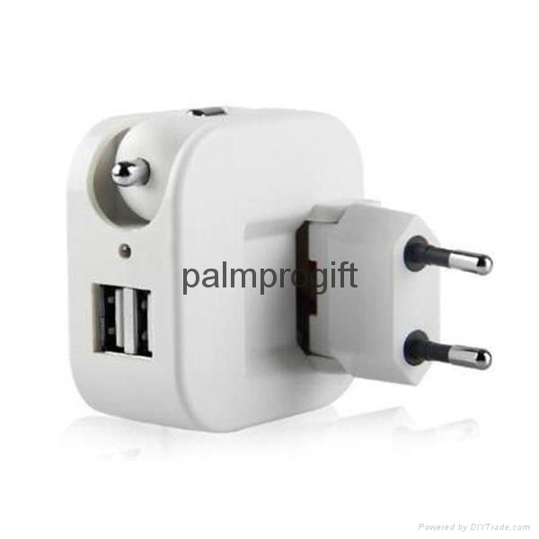 usb in car charger, fodable ac eu adaptor 2