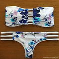 New Fashion Women Sexy Print Striped Push up Bikini Set Brazilian Retro Swimwear 1