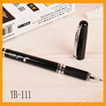 Comfortable soft black barrel plastic gel ink pen with cap