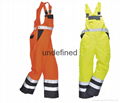 HI VIS WATERPROOF BIB & BRACE MOTORCYCLE DUNGAREES SAFETY WORK CLOTHES FISHING 1