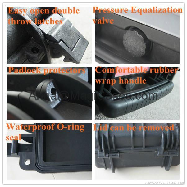 ABS Plastic Waterproof IP68 Pelican Black Equipment Laptop Computer IPAD case 3