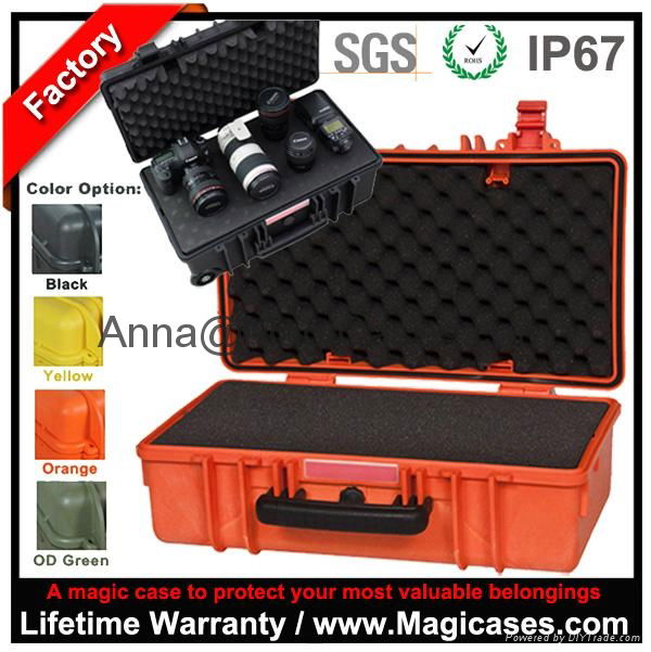Injection Mold Plastic Audio Equipment Instrument Flight Carrying Case w/ Wheels 2