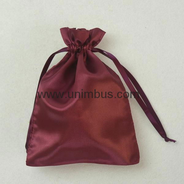 Factory Price Promotion Customized Drawstring Satin hair Bag Shoe Packaging Sati