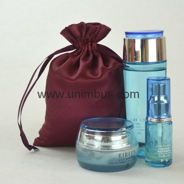 Factory Price Promotion Customized Drawstring Satin hair Bag Shoe Packaging Sati 3
