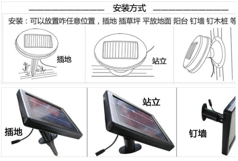 3.5W一拖二球泡太阳能灯壁灯防水超亮家用庭院灯室内 3