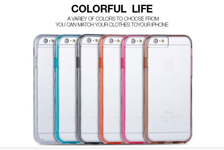 Ultra thin soft tpu and pc mobile phone cover for iphone 6 4