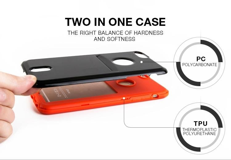 outer card holder PC+TPU case for iphone shell for iphone 6s phone case  2