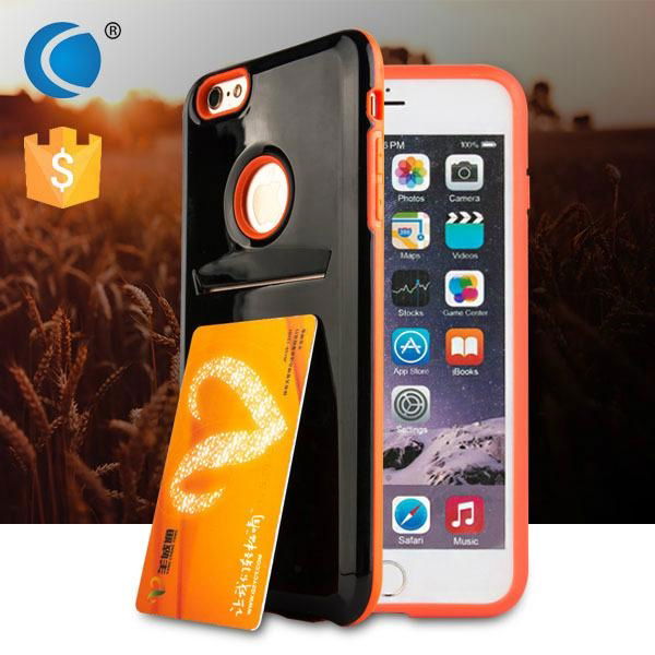 outer card holder PC+TPU case for iphone shell for iphone 6s phone case 