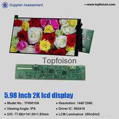 5.98inch 2560*1440 2K display with