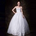 Luxury Heart-shaped sequins Bra Slim waist straps floor length wedding dress