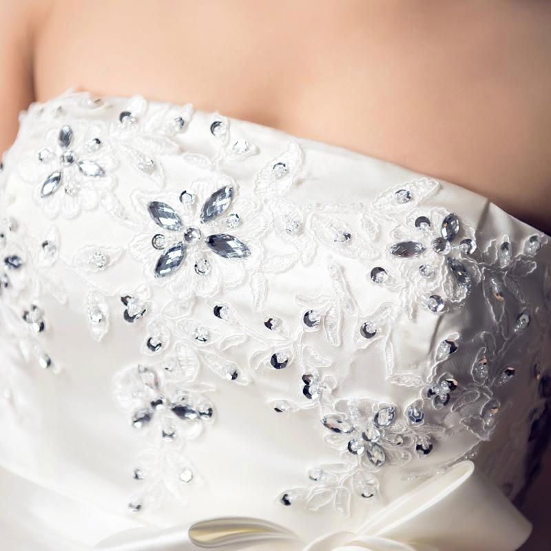 Luxury spring bridal gown Bra straps floor length thin wedding dress 32  5