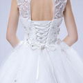 Luxury sleeveless shoulder beaded lace tutu lavish wedding dresses 37 5