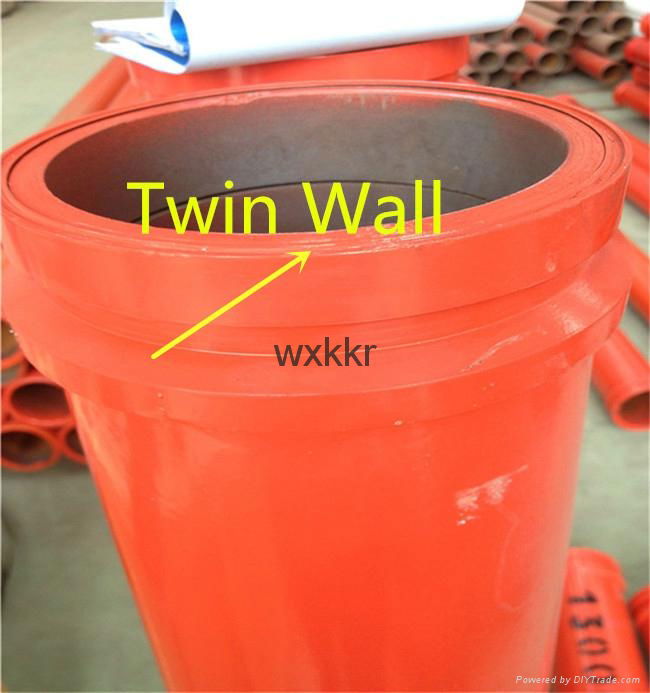 Factory price wear-resisting twin wall concrete boom pump pipe and spare parts