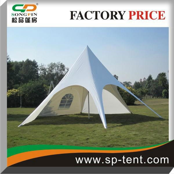 Luxurry single top 14m aluminum star shade wedding tents with logo printing 3