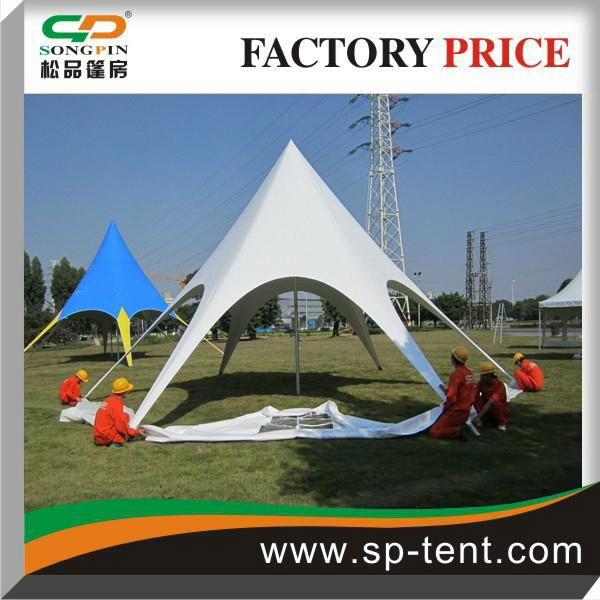 Luxurry single top 14m aluminum star shade wedding tents with logo printing 5