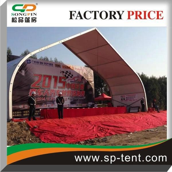 2015 Guangzhou Local Car Racing Ceremony Curved Tensioned Tents China Tent Suppl