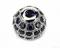 S925 Stering Silver Bead With Purple Cubic Zircon And Gemstones 2