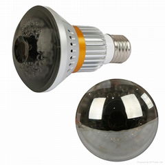 Hidden Bulb-shaped IP Camera with Invisible IR Light and Morror Cover