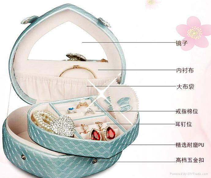 heart shape PU accessories storage box 3