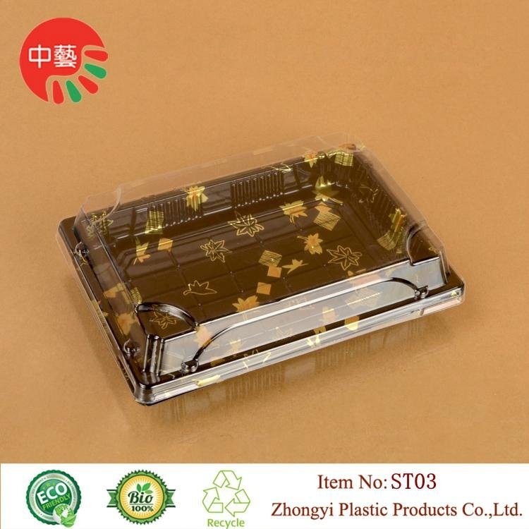 plastic disposable blister sushi box with clear lid 1