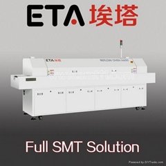 lead infrared SMT reflow oven for pcb reflow welding with 6 heater zones