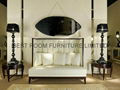 soild wood frame and based upholstered leather beds