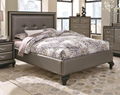 nails decor PU leather beds with night stands and side chest mirror and dresser  2