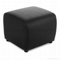 mordern single leather sofa chairs with small leather stool pouf 2