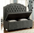 Resturant high back sofa storage sofa nails decor fabric sofa  full-tuffed sofa 5