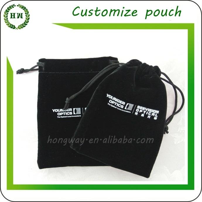 Customized Logo velvet jewelry pouch velvet jewellery bag for rings and necklace 2